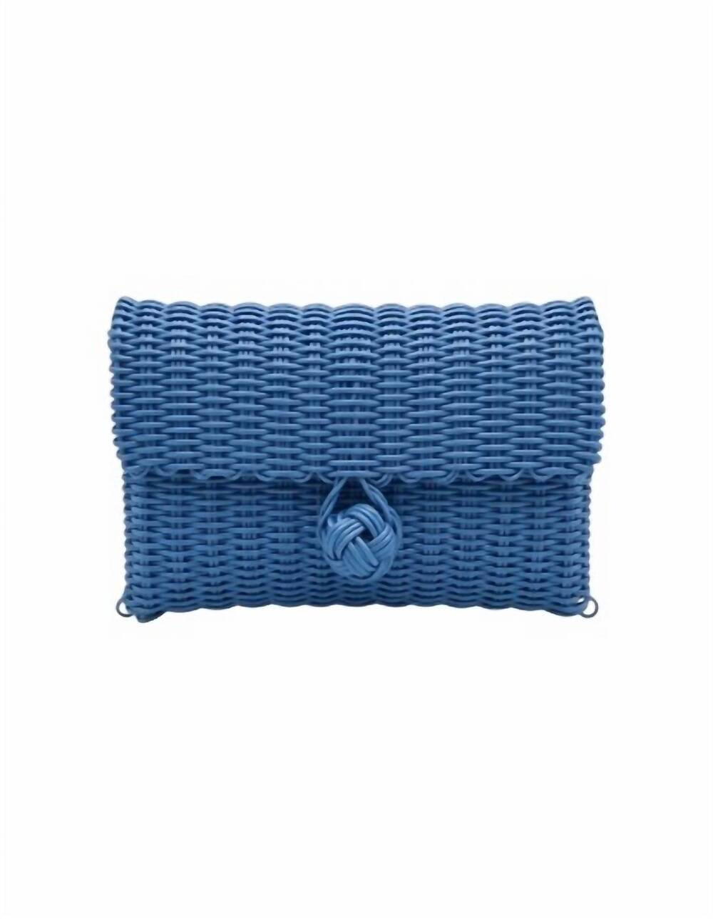 NEW THE LILLEY LINE women's distinct knot clutch in blue
